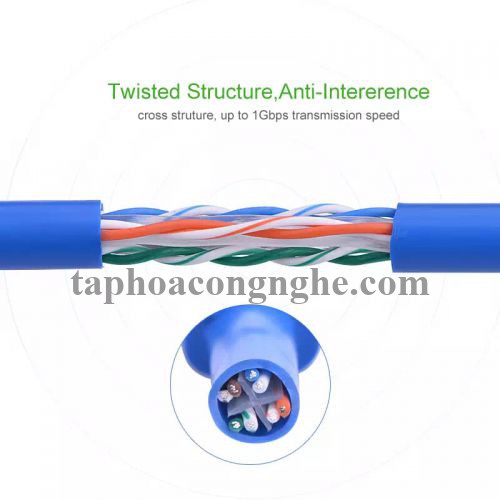 Ugreen 20157 0.5M Màu xanh Cáp mạng LAN CAT6 UPT NW102 30020157